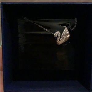 SWAROVSKI ICONIC SILVER SWAN PENDANT NECKLACE
